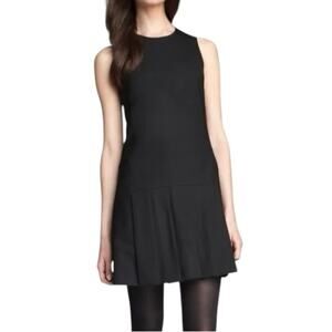 Theory Women’s Olvana Pleated Skirt Sleeveless Sheath Mini Dress in Black Size 0
